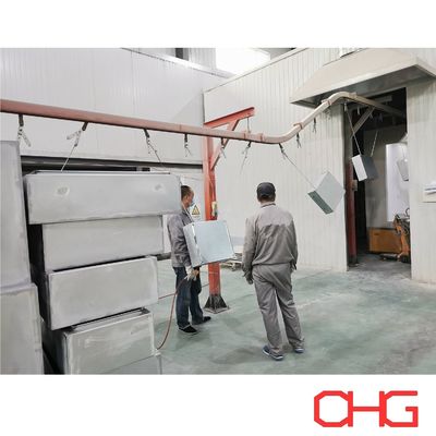 قیمت خوب خط پوشش پودری برای کابینت کنترل الکتریکی شاسی تولید بوت اسپری PP دستگاه اسپری اتوماتیک تفنگ اسپری سیستم حمل و نقل مونورایل آنلاین
