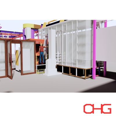 قیمت خوب حرفه ای از خط پوشش پودر خودکار الکترواستاتیک زیربنای فلزی با تجهیزات اسپری سخت افزاری پایدار آنلاین