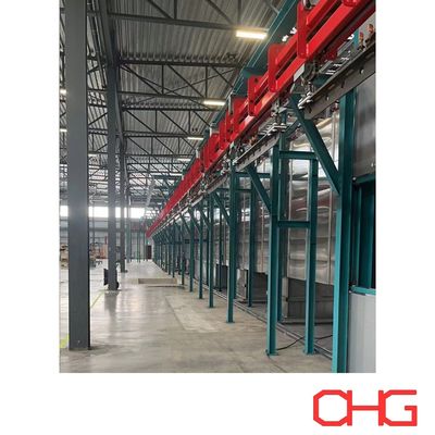 قیمت خوب Power and Free Overhead Trolly Conveyor System for Coating Line offers customizable layout آنلاین