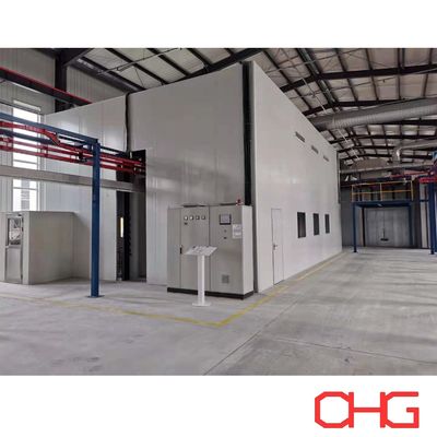 خط پوشش پودری برای پروفایل های آلومینیومی سیستم حمل و نقل بالا طراحی قابل تنظیم مناسب برای اندازه ها و اشکال مختلف