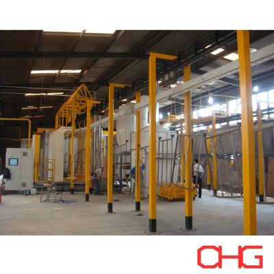 قیمت خوب PLC کنترل شده سخت افزار پودر پوشش خط تجهیزات با سیستم ناقل و خلاء اسپری آنلاین