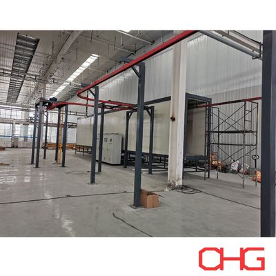 خط پوشش پودری خودکار برای سخت افزار پروفایل آلومینیوم با سیستم حمل و نقل