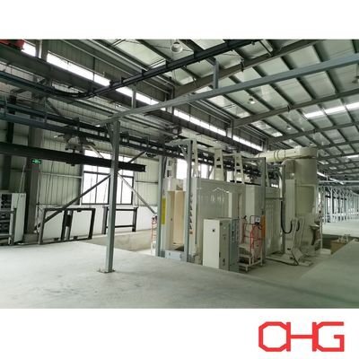 Durable Powder Coating Line Featuring Polypropylene Spray Booth and Power Free Overhead Conveyor for Metal Part Coating