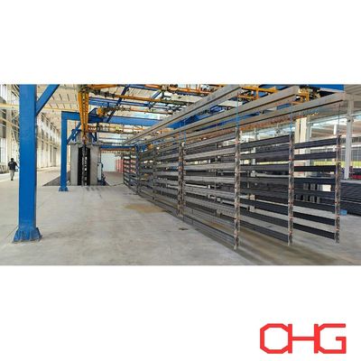قیمت خوب خط پوشش پودری خودکار قفسه های فلزی با سیستم حمل و نقل بدون قدرت و کوره خشک کننده آنلاین
