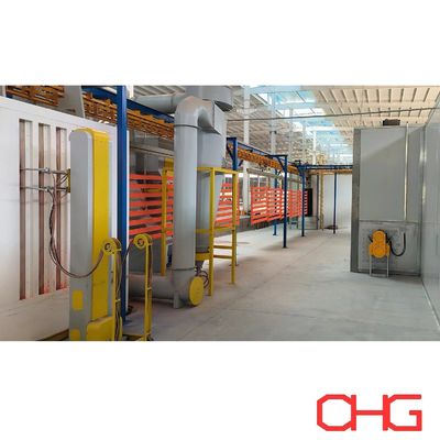 خط پوشش پودری بستر فلزی با سیستم ناقل بدون قدرت